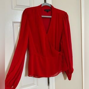Red CrossBody Blouse Banana Republic